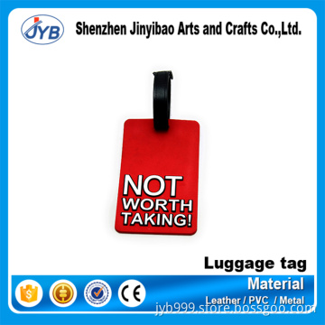 custom good quality plastic pvc warning sign luggage tag